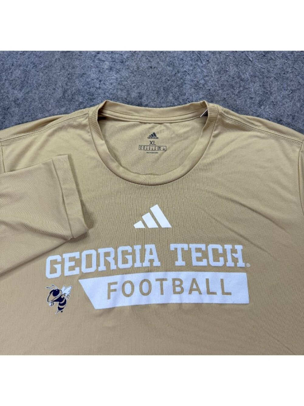 Georgia Tech Yellow Jackets Adidas Shirt Men XL Gold Crew Long Sleeve